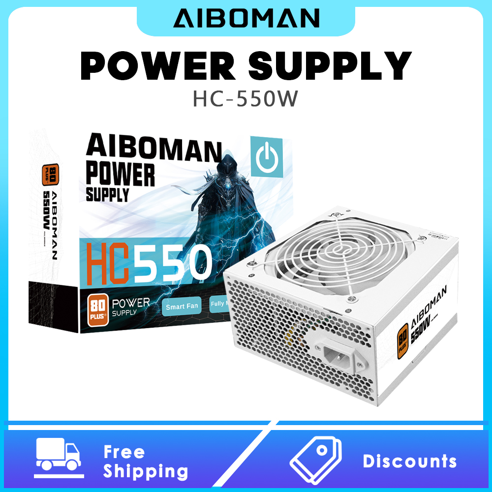 Power Supply 650W - Fonte de Alimentação AIBOMAN 550W 80PLUS