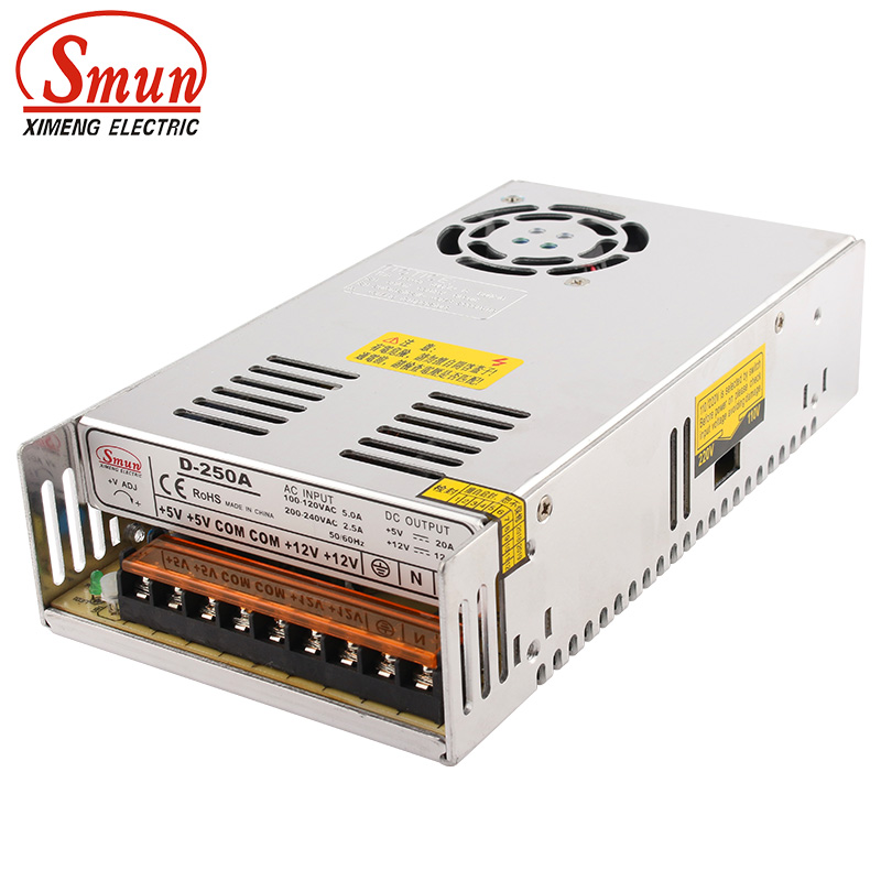 Smun D-250A 250w 5v 12v saída  - Smps Power Supply avaliação e preço